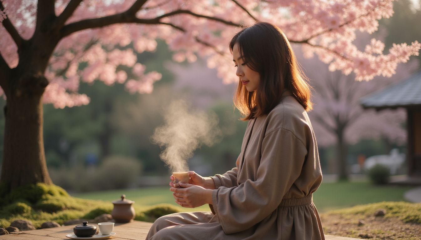 A woman participates in a serene traditional tea ceremony in Kyoto.