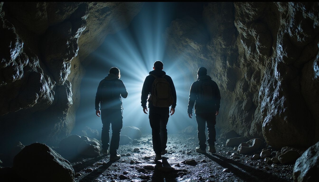 Hikers explore the mysterious depths of Subway Cave, filled with awe.